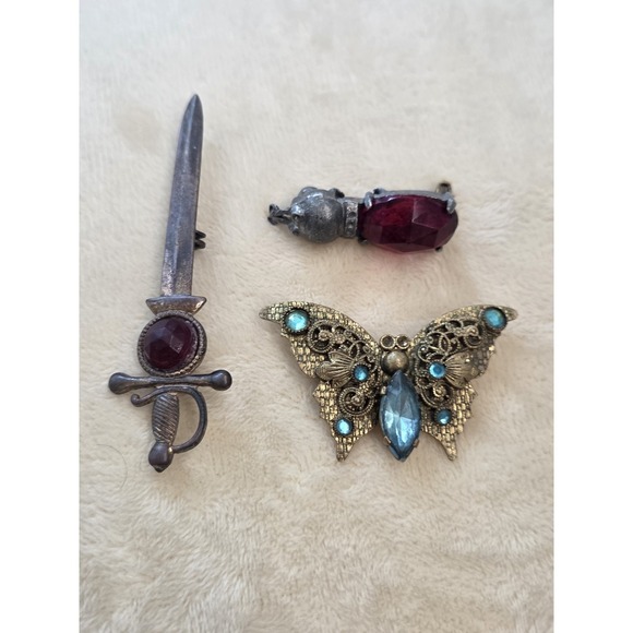 Antique Jewelry - Three Antique Brooch Pins